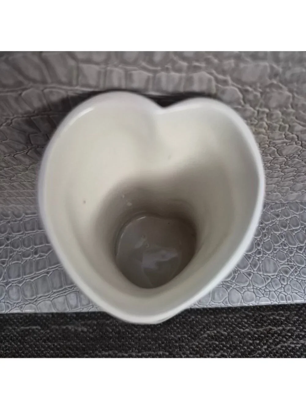 Hand-Painted Ceramic Vase Floral Design & Heart-Shaped Opening 3.5